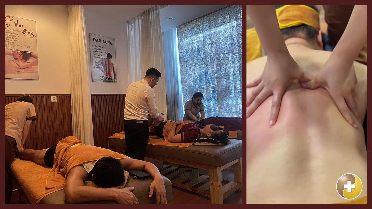 Kỹ thuật viên massage lưng cho khách tại Huyệt Đạo Tống Gia Quận 9