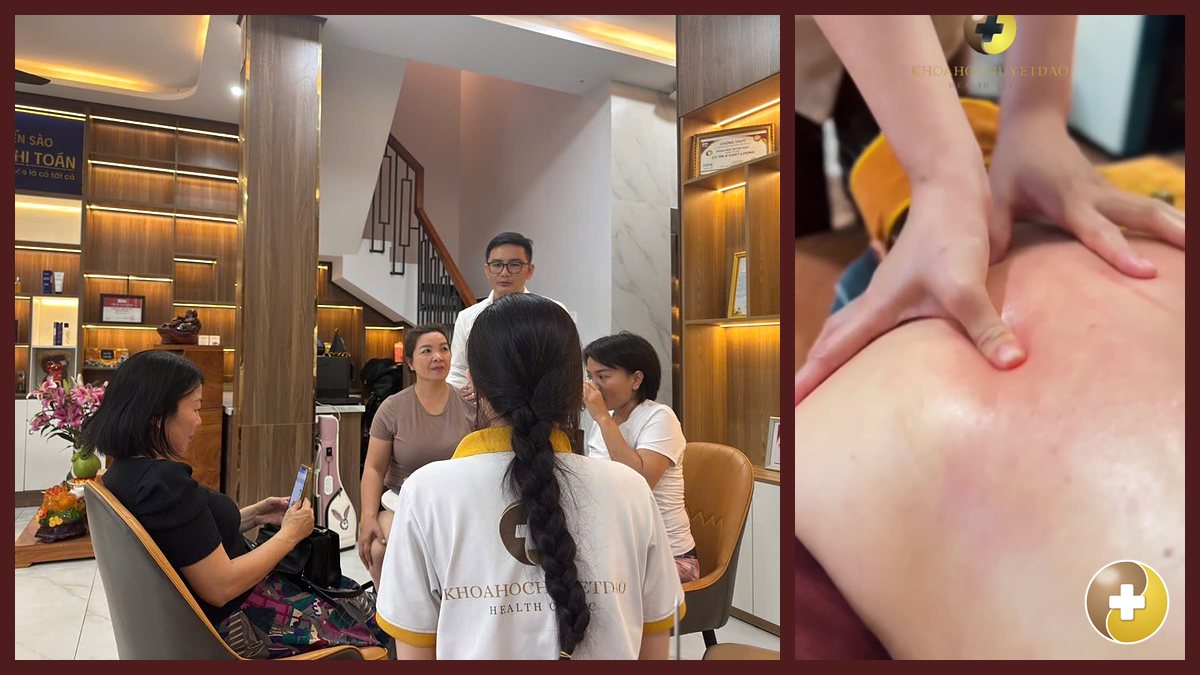 Hỏi han khách trước buổi massage bấm huyệt tại Huyệt Đạo Tống Gia