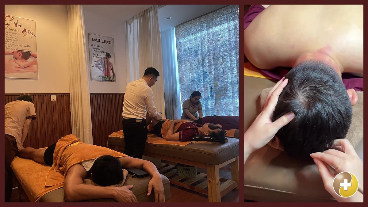 Kỹ thuật viên massage lưng cho khách tại Huyệt Đạo Tống Gia Quận 9