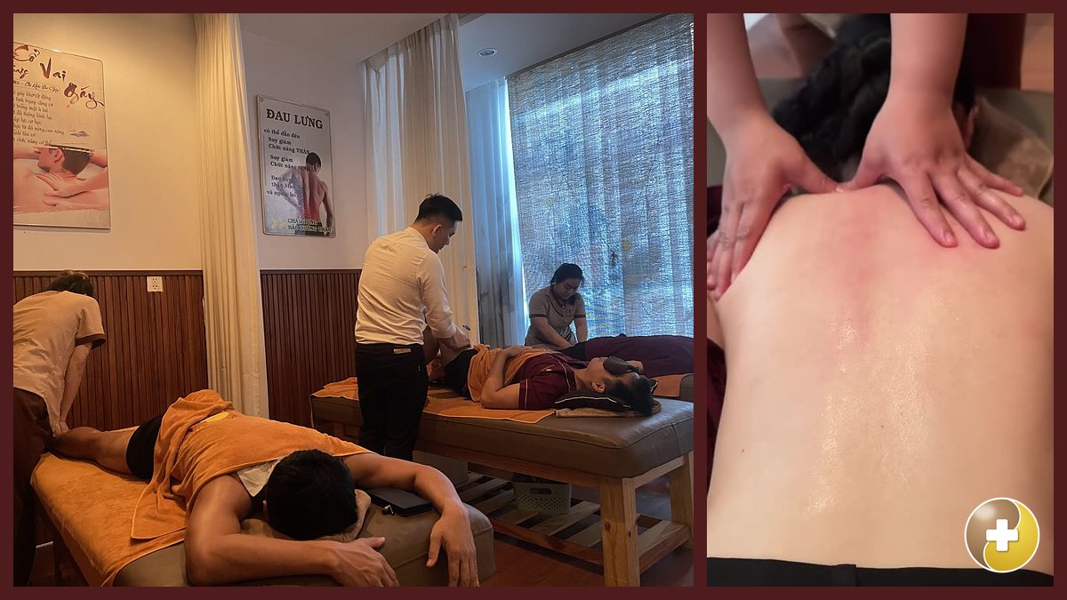 Kỹ thuật viên massage lưng cho khách tại Huyệt Đạo Tống Gia Quận 9